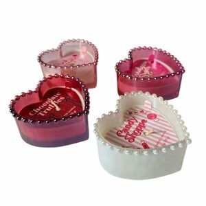 Target Bullseyes Valentines Heart shaped Candle Set of 4